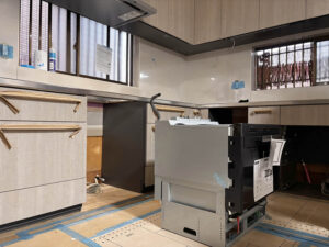 京田辺市　キッチンリフォーム　施行中