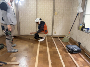 城陽市　浴室・内装リフォーム　施行中